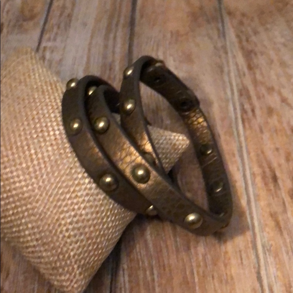 Chloe + Isabel studded leather wrap bracelet